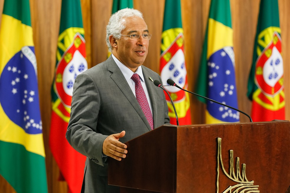 António Costa em visita ao Brasil como primeiro-ministro de Portugal, em 2016 — Foto: Beto Barata/PR