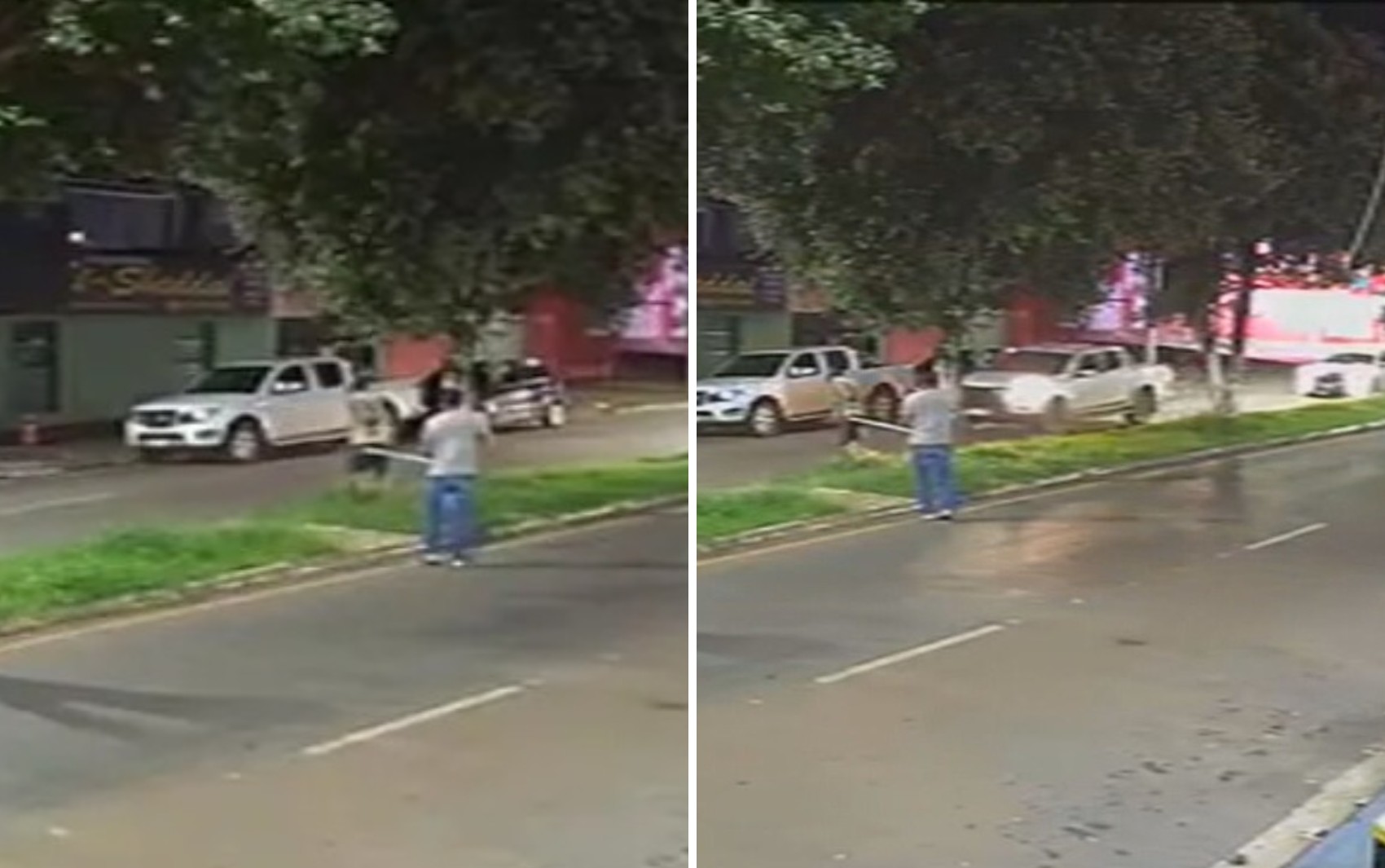VÍDEO: Homem é colocado para fora de distribuidora e morre após ser atropelado por caminhonete