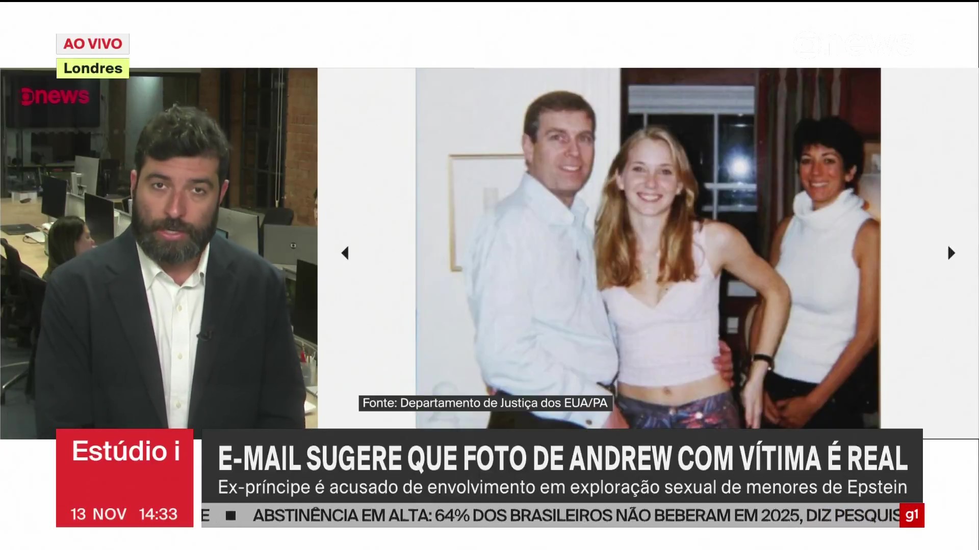 Ex-príncipe Andrew volta ao centro do escândalo Epstein após divulgação de e-mail que confirma foto com menor