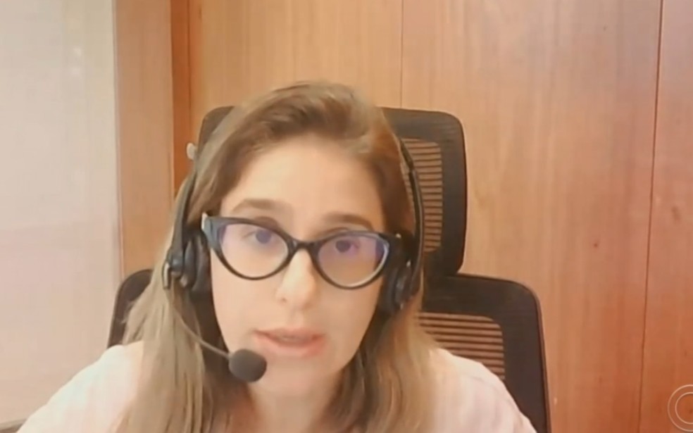 Daniele Cardoso, secretária de Prêmios e Apostas do Ministério da Fazenda, informa importância da plataforma contra vício em apostas do governo — Foto: Reprodução/TV TEM