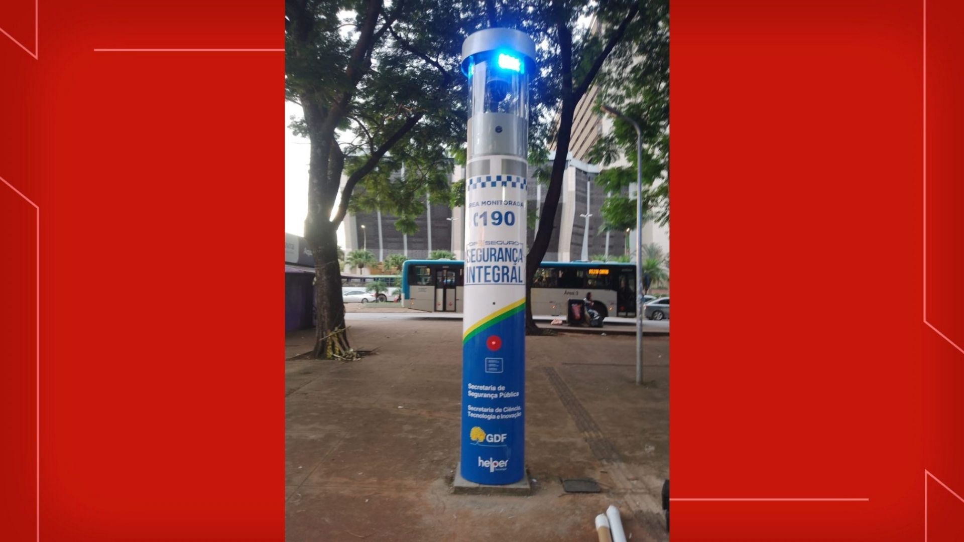 Totens de segurança são instalados no Setor Comercial Sul e na Praça do Relógio