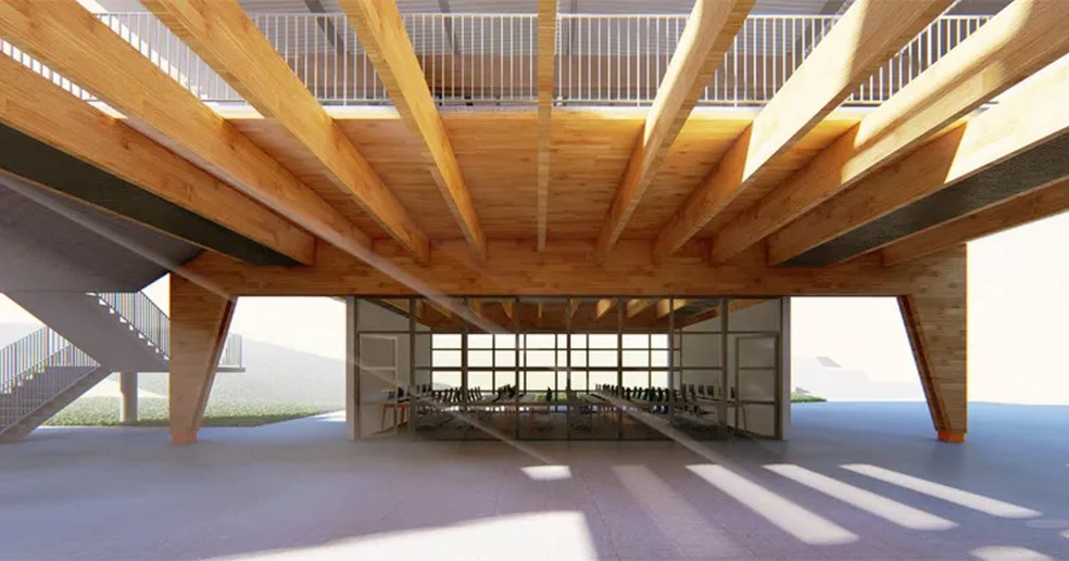 O Instituto de Arquitetura e Urbanismo da USP irá construir um dos primeiros prédios públicos de madeira do país — Foto: Divulgação/USP