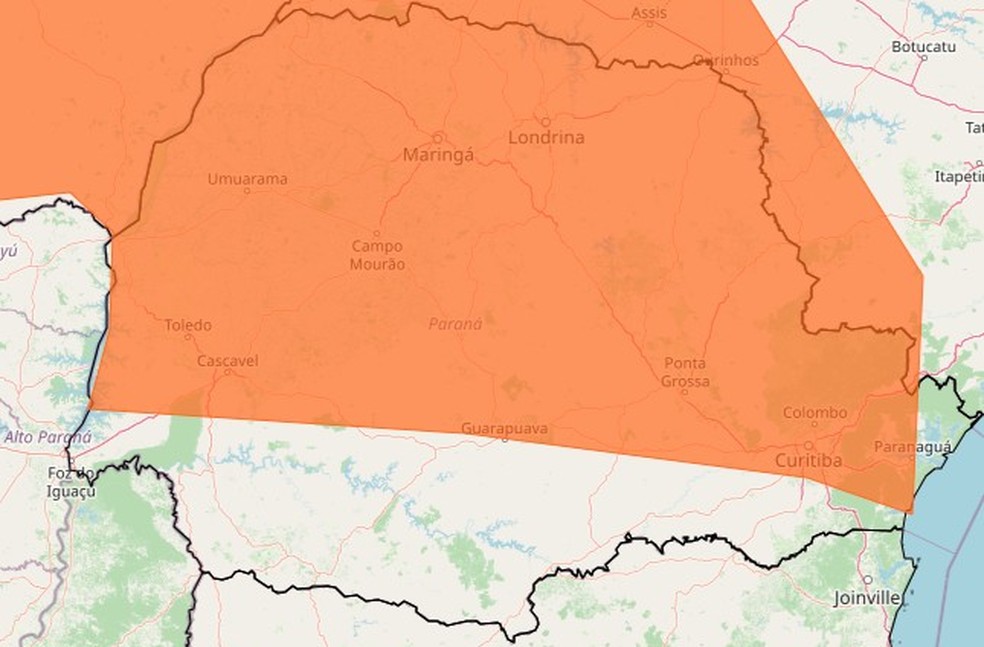 Alerta de tempestade do Inmet — Foto: Reprodução/Inmet