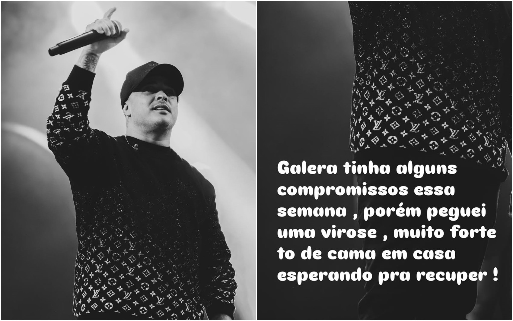 Kauan, da dupla com Mateus, passa mal e cancela compromissos: ‘Estou de cama’