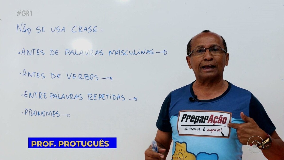 Preparação Enem professor de Português tira dúvidas sobre o uso da crase Preparacao Enem G