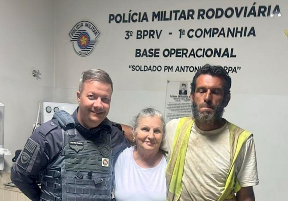 Polícia Rodoviária de Araraquara ajuda família a reencontrar professor universitário desaparecido há mais de 5 anos em SP — Foto: Polícia Militar Rodoviária