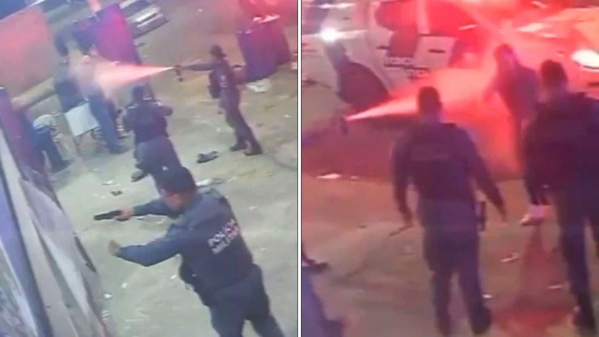 Vídeo mostra policiais dando chutes e usando spray de pimenta em comerciante, esposa e clientes na Serra, ES
