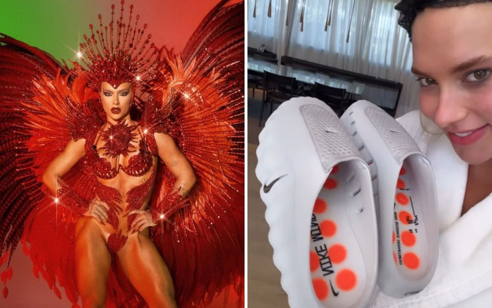 Virginia usa chinelo dado por Vini Jr. após desfile: 'Meu namorado investindo na minha saúde mental'