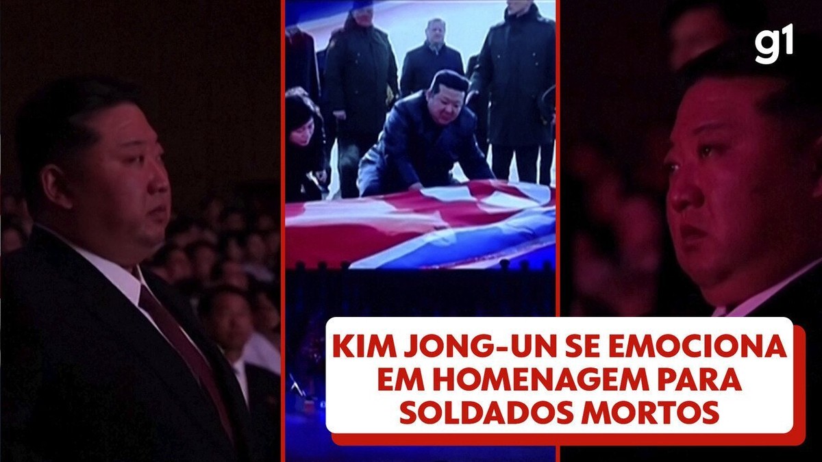 Kim Jong-un se emociona em homenagem a soldados da Coreia do Norte mortos na guerra