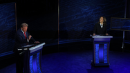 Plpito de Kamala em debate  menor que o de Trump, diz site