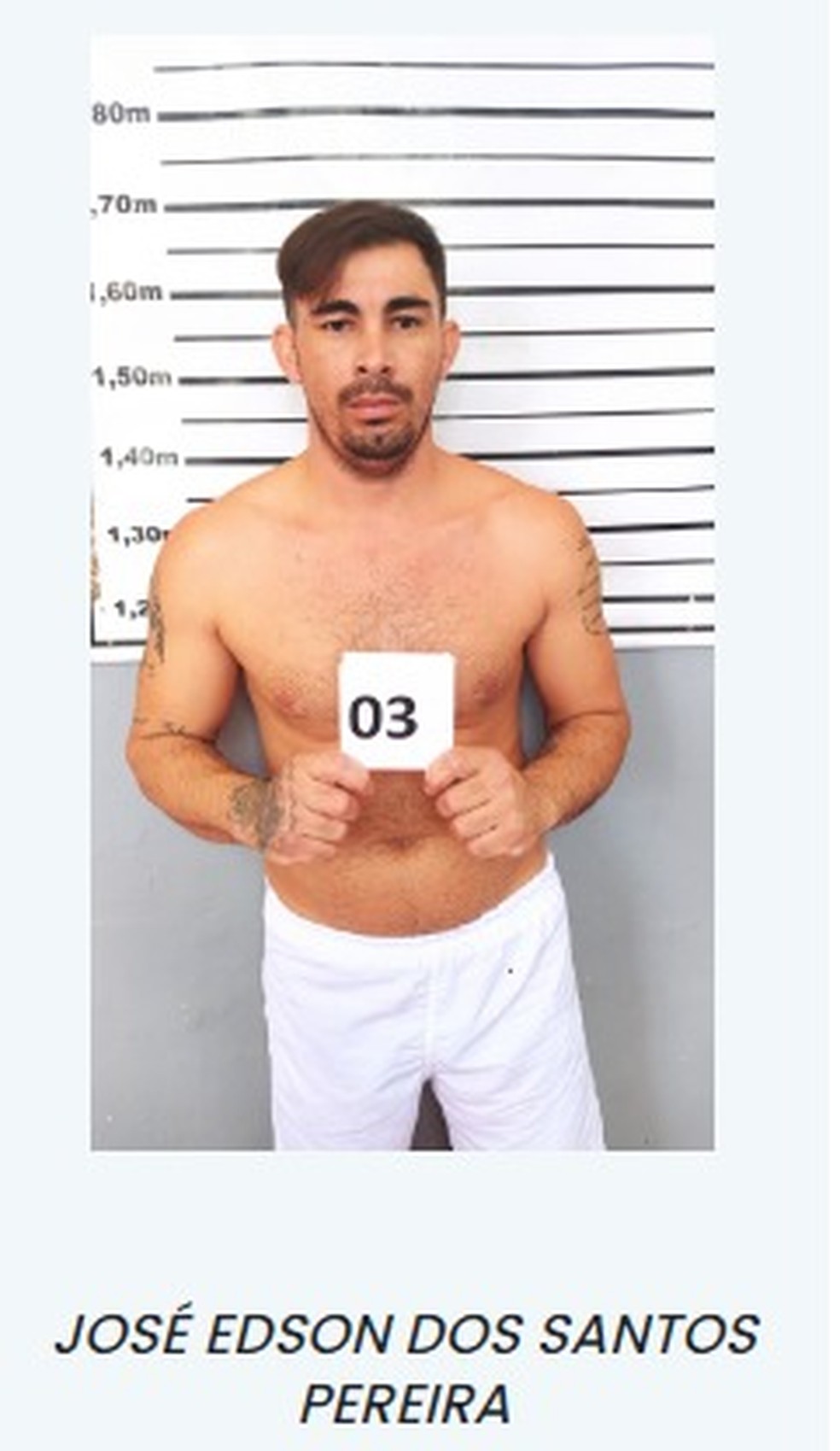 José Edson dos Santos Pereira, fugitivo do Presídio do Serrotão — Foto: Divulgação/Seap