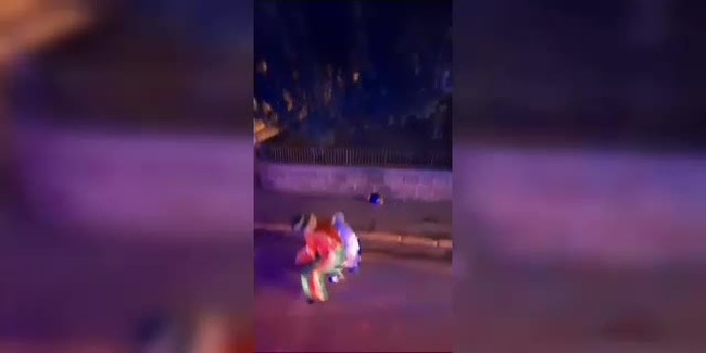Vestidos de 'Patati e Patat', pessoas trocam socos durante apresentao em SC