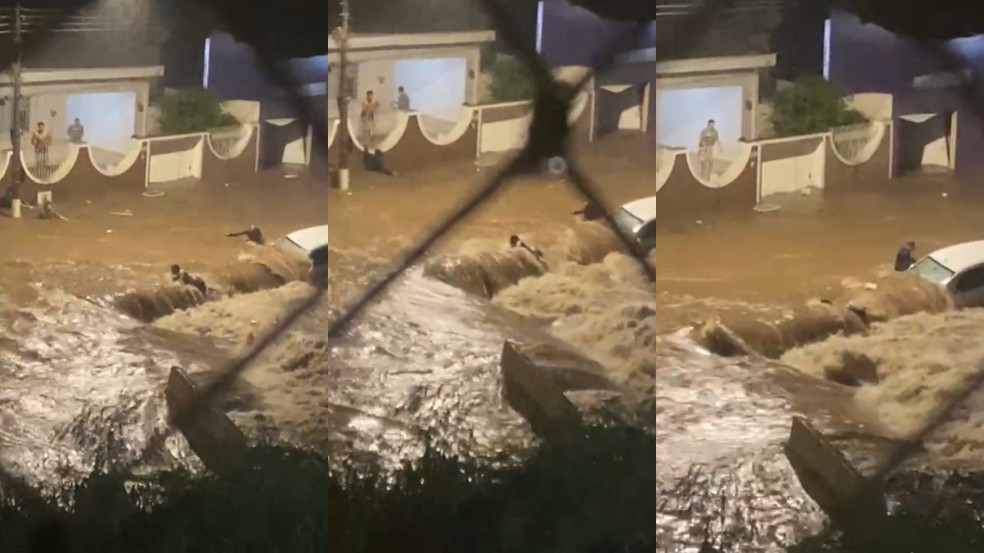 Vídeo mostra momento que jovem é arrastada pela enxurrada em Campinas — Foto: Arquivo pessoal
