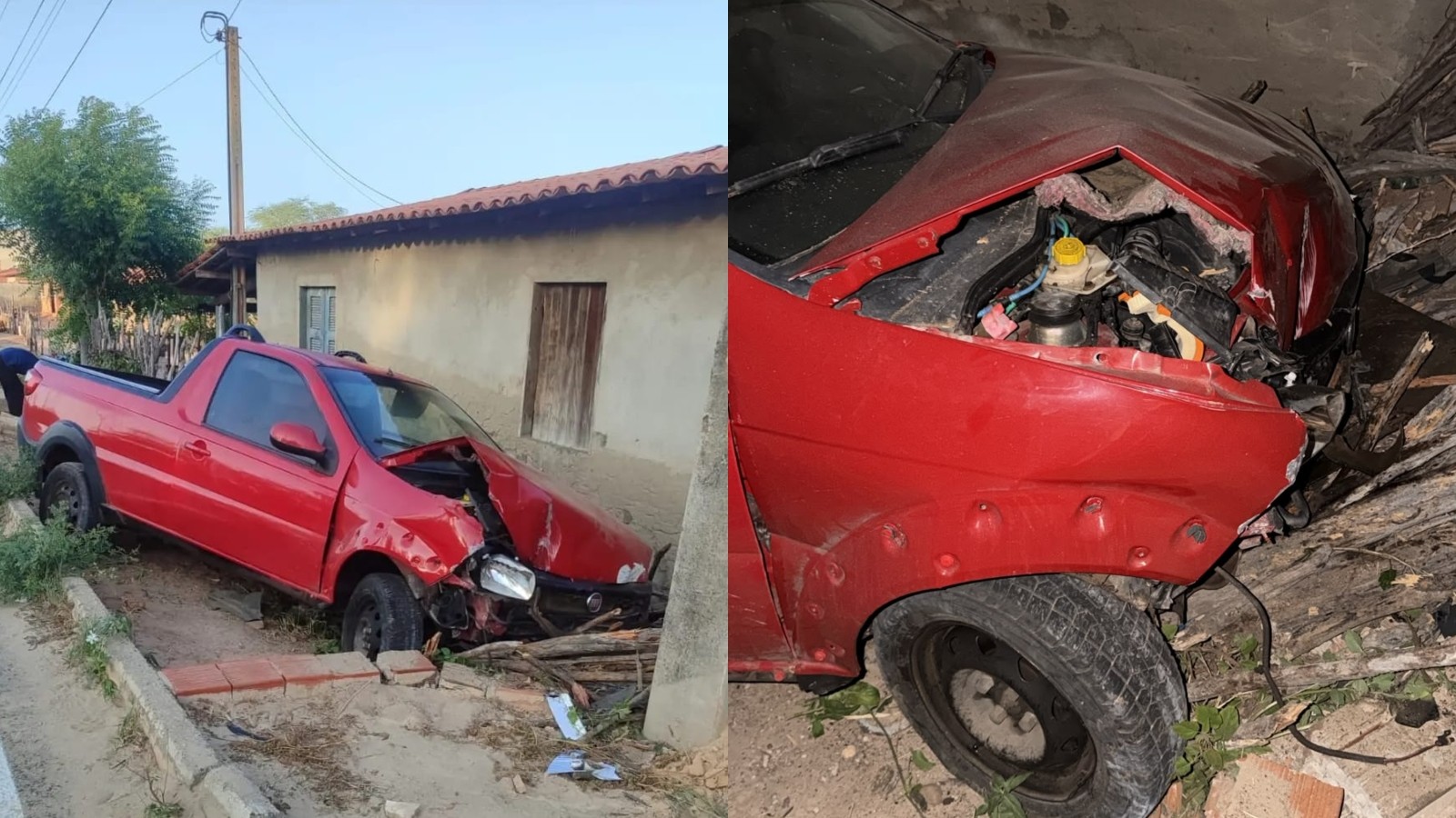 Carro bate em poste, derruba fio e morador morre eletrocutado dentro de casa, no Ceará