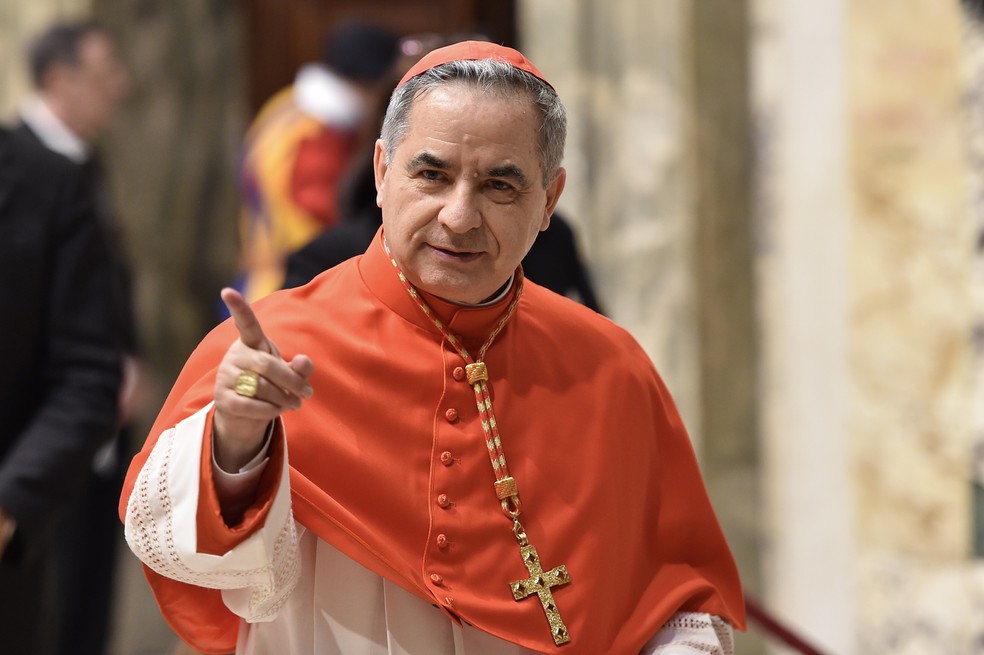 Cardeal Giovanni Angelo Becciu, em 28 de julho de 2018 — Foto: Andreas Solaro/AFP