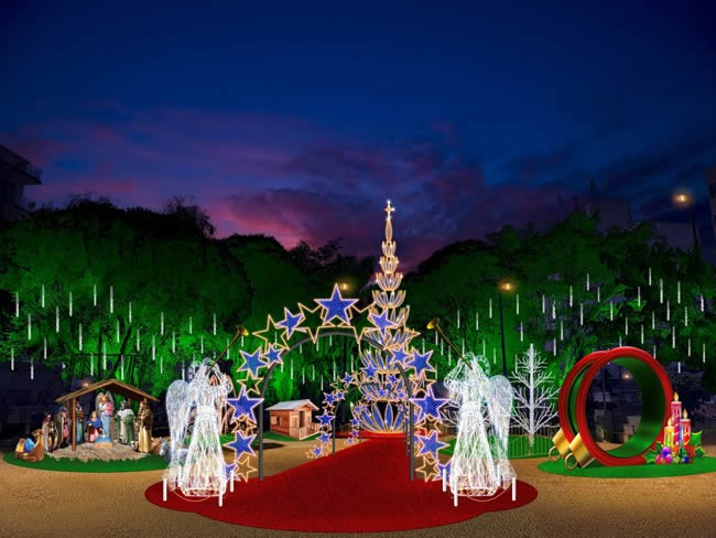 Com tema 'Encantos de Luz', decoração natalina é inaugurada em Varginha; confira os detalhes