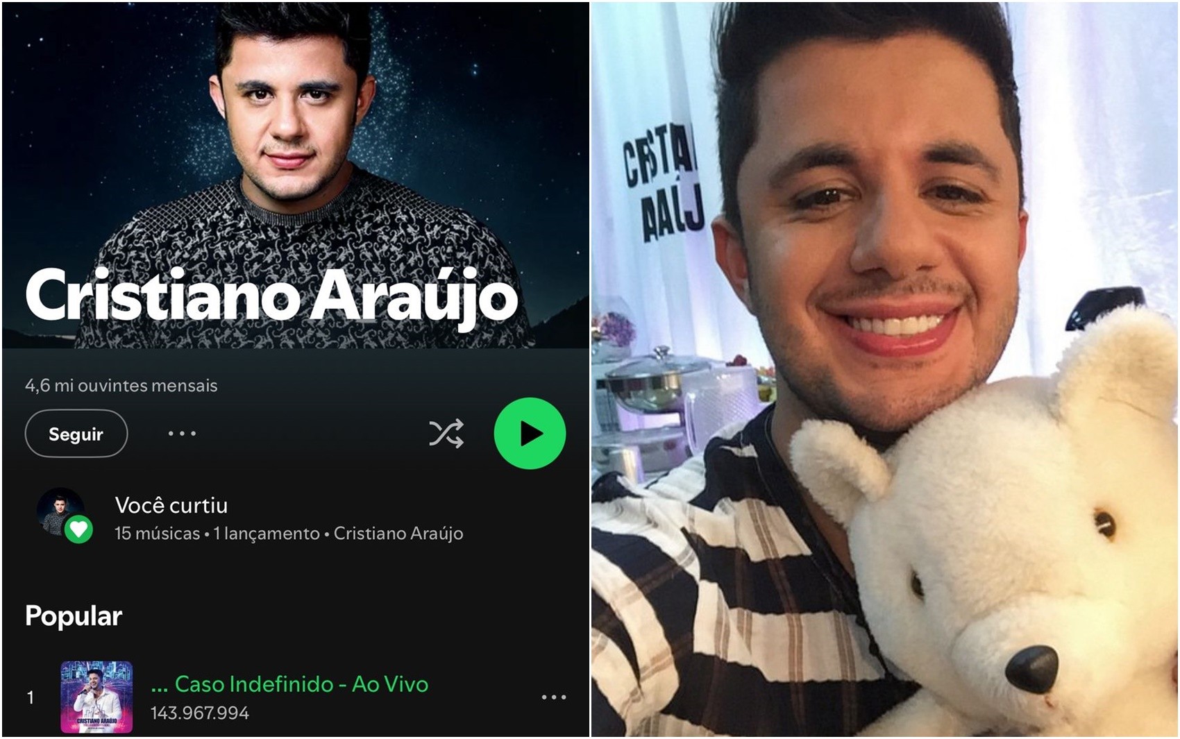 Uma década sem Cristiano Araújo e Allana: cantor é ouvido por 4,5 milhões de pessoas por mês no Spotify