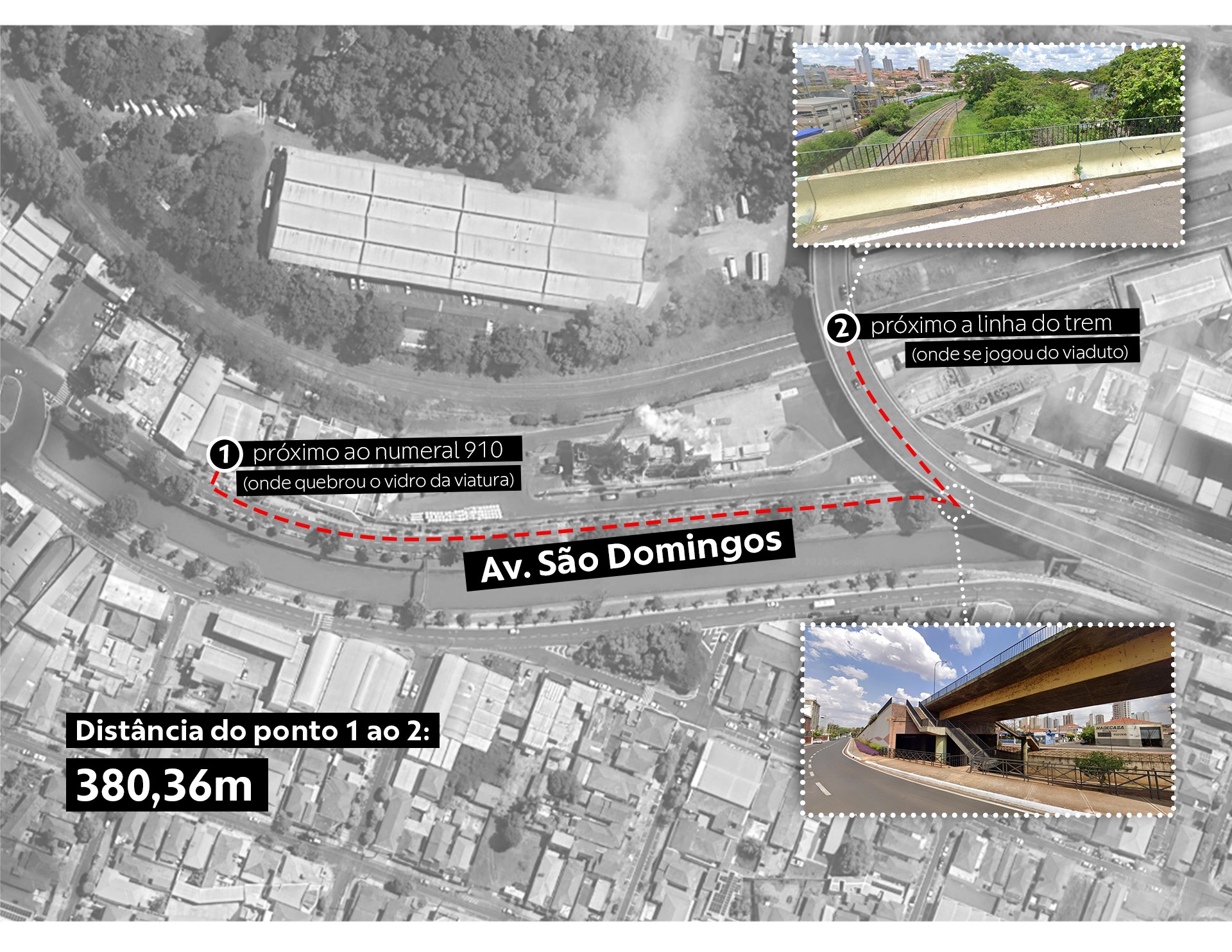 Preso que morreu ao pular de pontilhão correu quase 400 metros após estourar vidro de viatura e fugir; veja o mapa