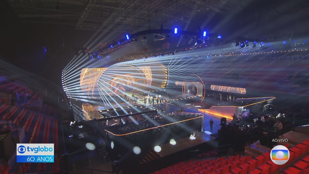 Palco do show de 60 anos da Globo — Foto: Reprodução/RJ2