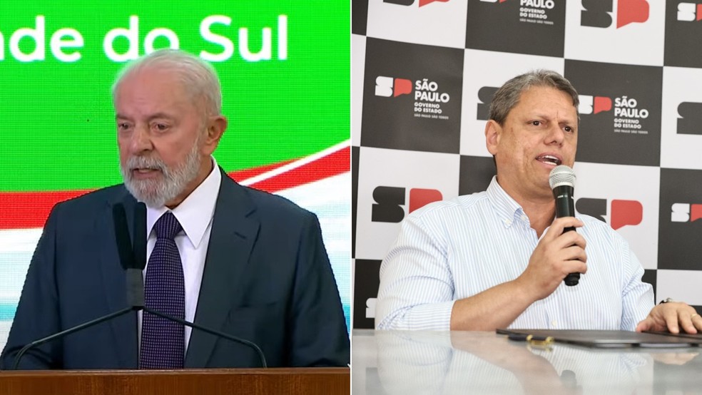 Luiz Inácio Lula da Silva e Tarcísio de Freitas — Foto: CanalGov/Reprodução; Vanessa Rodrigues/A Tribuna Jornal