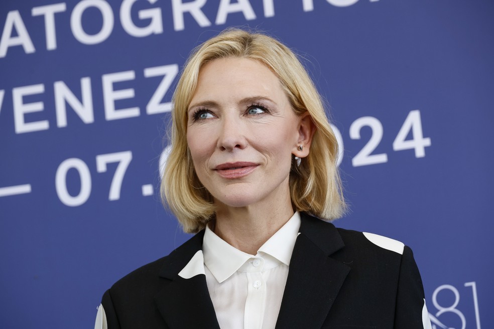 Cate Blanchett no Festival de Veneza 2024. — Foto: Joel C Ryan/Invision/AP
