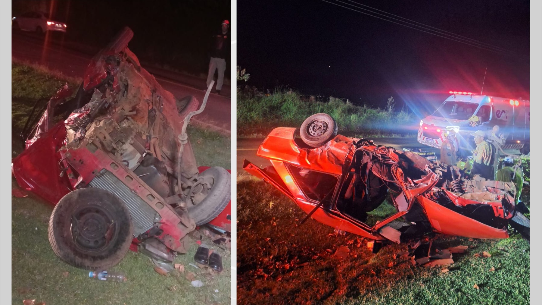 Motorista morre após bater em carro e capotar na margem de rodovia, em Guarapuava