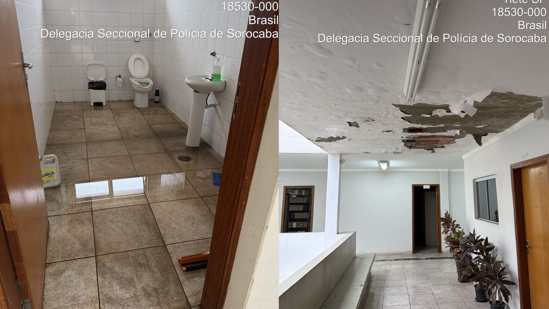 Delegacia de Tietê é interditada por risco de desabamento após forte chuva que atingiu a cidade