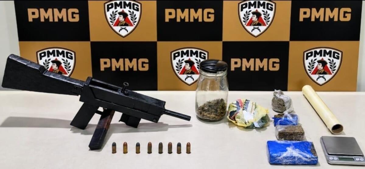 Homem é preso com arma artesanal e drogas após discutir e ameaçar vizinhos em Unaí