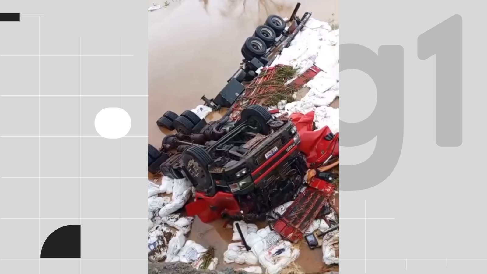 Motorista morre após caminhão cair de ponte e capotar na PE-40; vítima ficou presa às ferragens