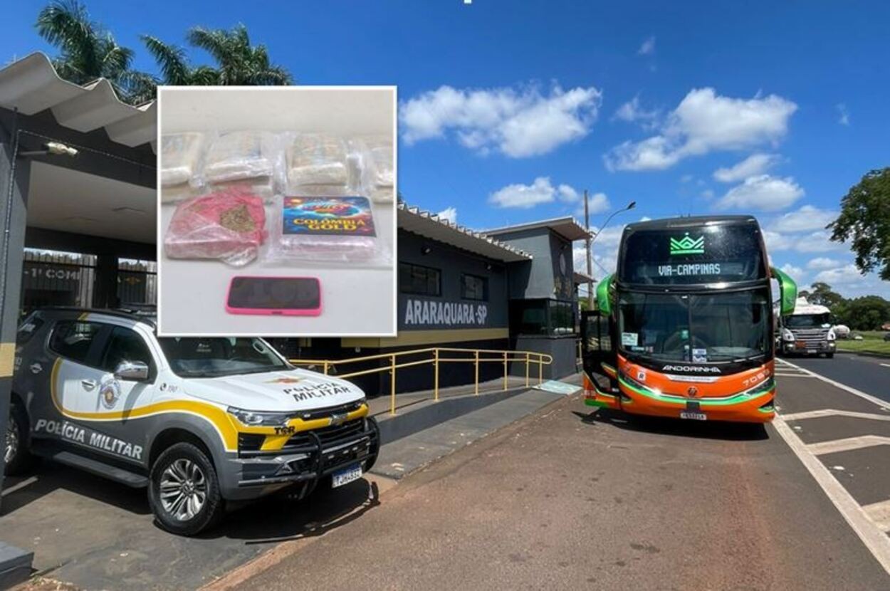 Mulher é presa com 10 kg de maconha  em ônibus na SP-310