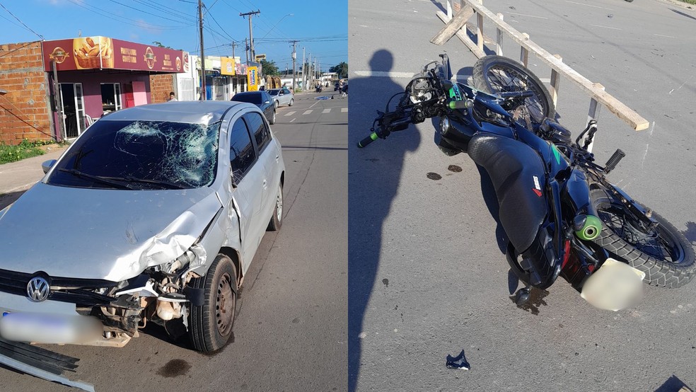 Motociclista morreu após colidir com carro na Zona Norte de Macapá. — Foto: Divulgação