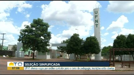 Seleção por análise curricular é aberta na UFNT para o curso de pedagogia