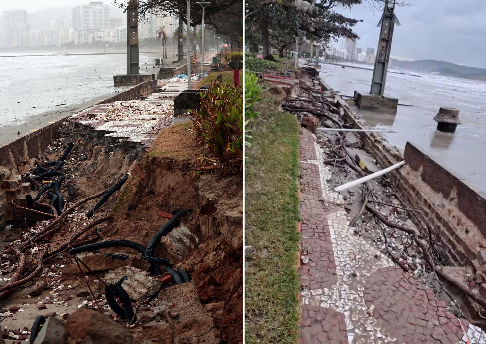 Santos anuncia obra emergencial de R$ 2,6 milhões para recuperar calçadão destruído por ressaca