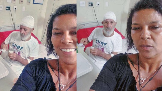 Sobrinha fez selfie com idoso internado dias antes de levá-lo a banco - Foto: (Reprodução/g1)