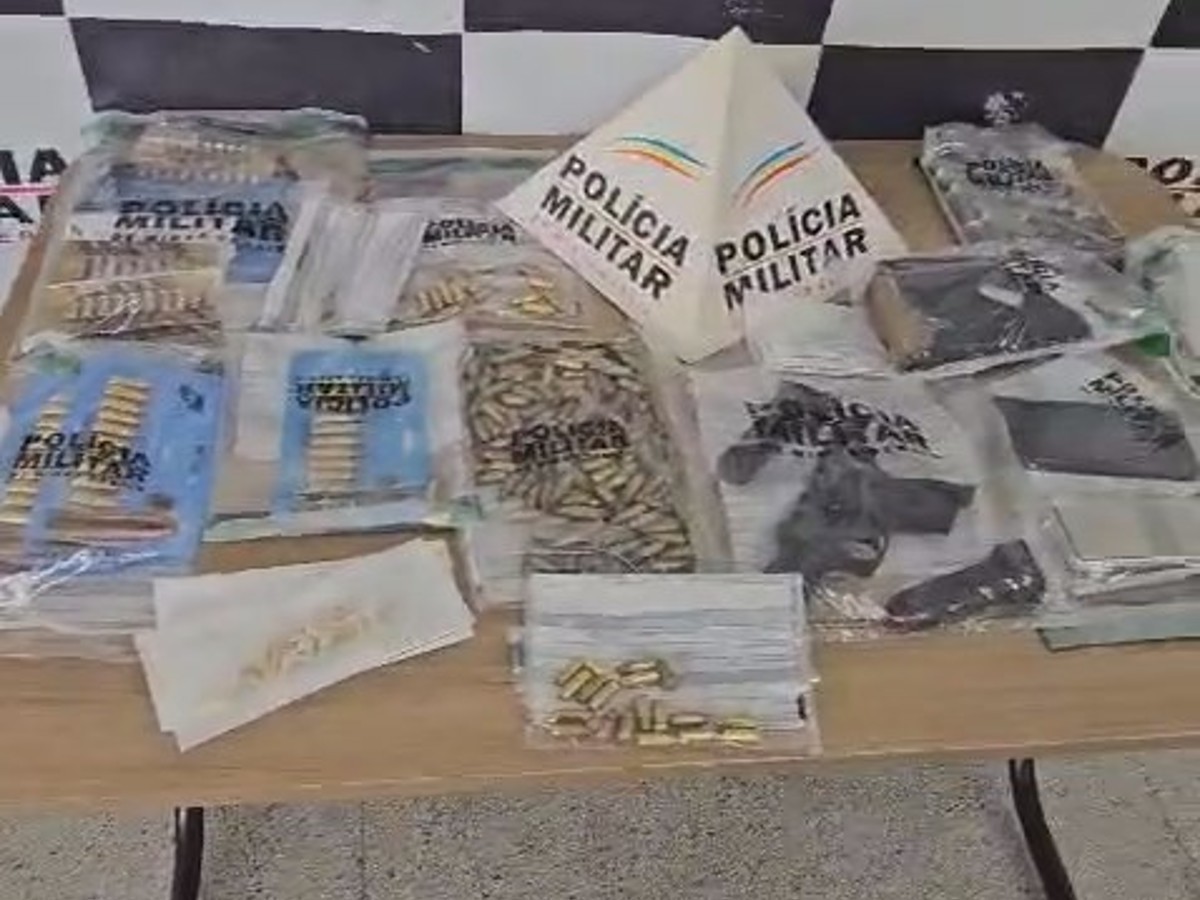 Quase 400 munições, pistola com numeração raspada e drogas são apreendidas durante operação em Oliveira
