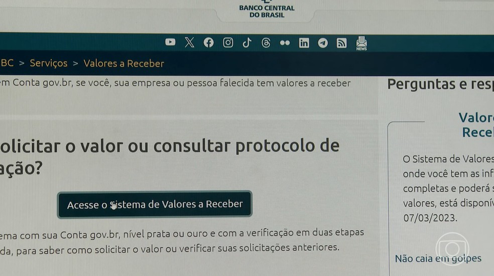 O Sistema Valores a Receber. — Foto: JN