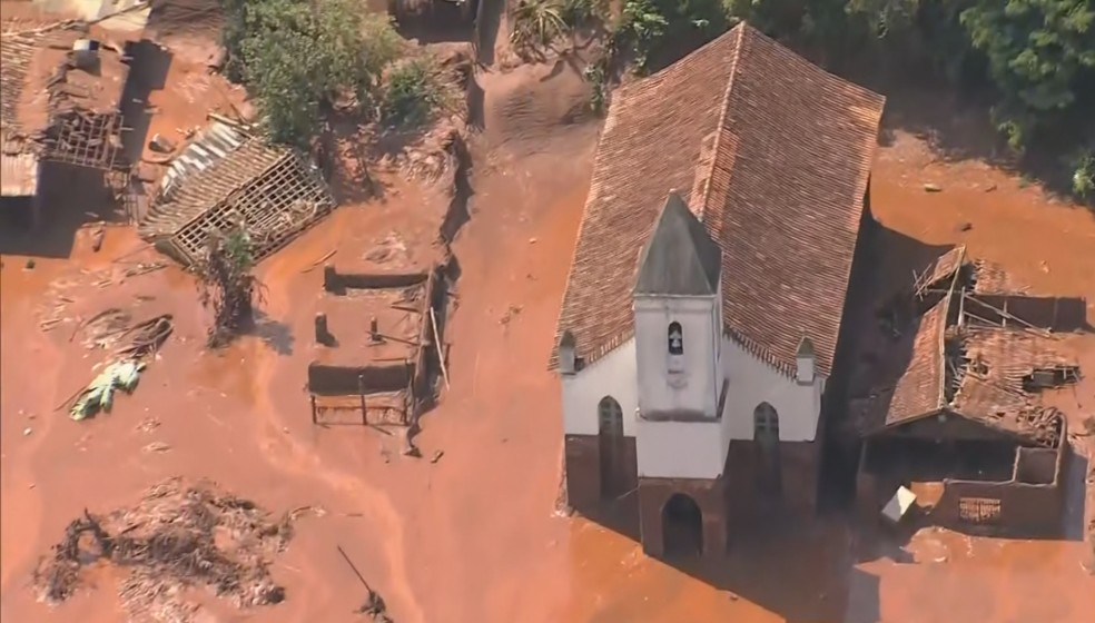 A tragédia em Mariana completou 10 anos. — Foto: Jornal Nacional/ Reprodução