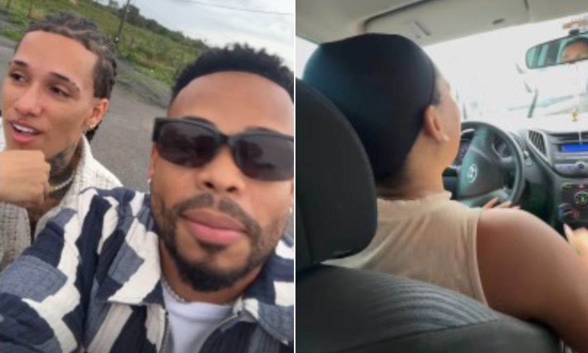 Cristian Bell e Theuzinho pegam carona com fã após carro ser apreendido por dívida do IPVA 