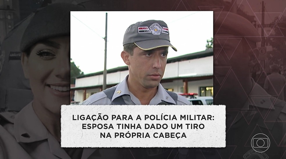 Tenente-coronel Geraldo Leite Rosa Neto, marido de Gisele, estava em casa quando disse que escutou o tiro — Foto: Reprodução/TV Globo