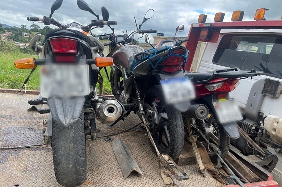 Operação Xangai apreendeu motocicletas e outros veículos em Juiz de Fora e Matias Barbosa — Foto: Ministério Público/Divulgação