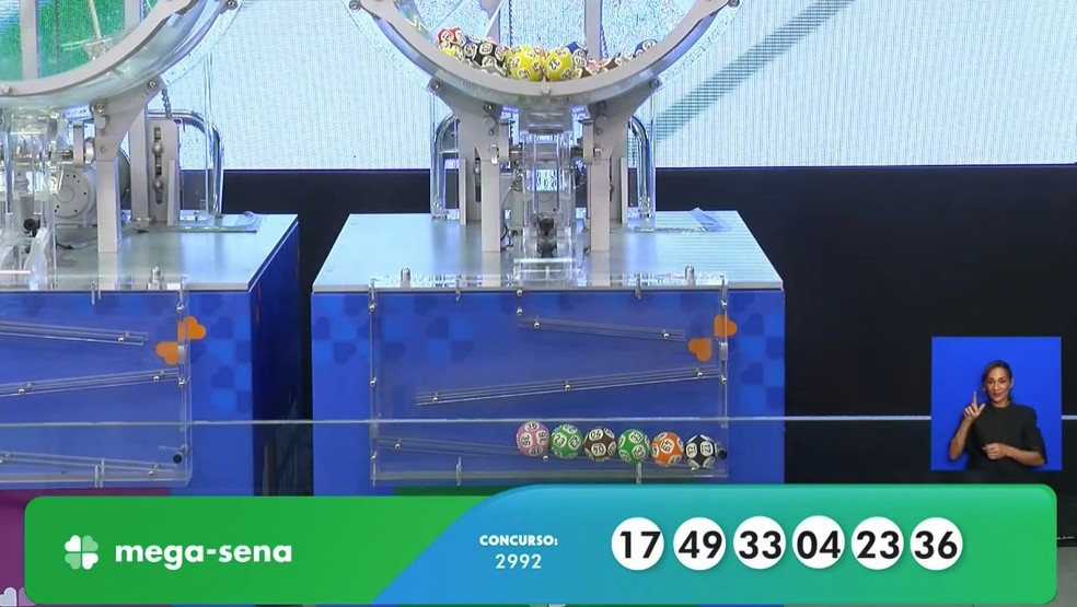 Mega-Sena, concurso 2.992 — Foto: Reprodução/YouTube da Caixa
