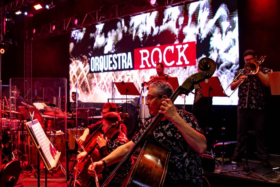 4 de 10
Orquestra Rock se apresenta com Dado Villa-Lobos e André Frateschi — Foto: Divulgação