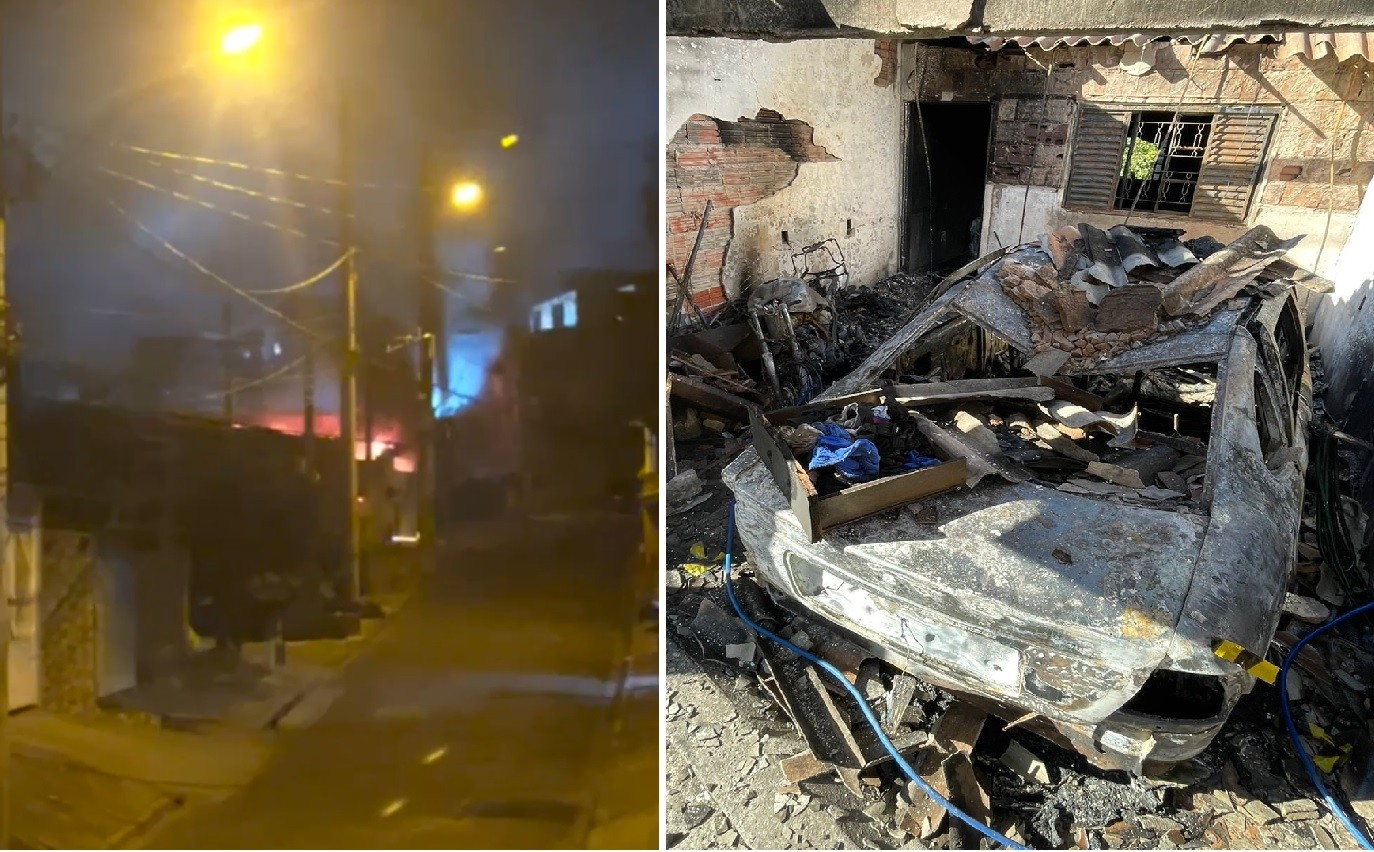 Incêndio atinge casa e destrói carro e moto em Várzea Paulista