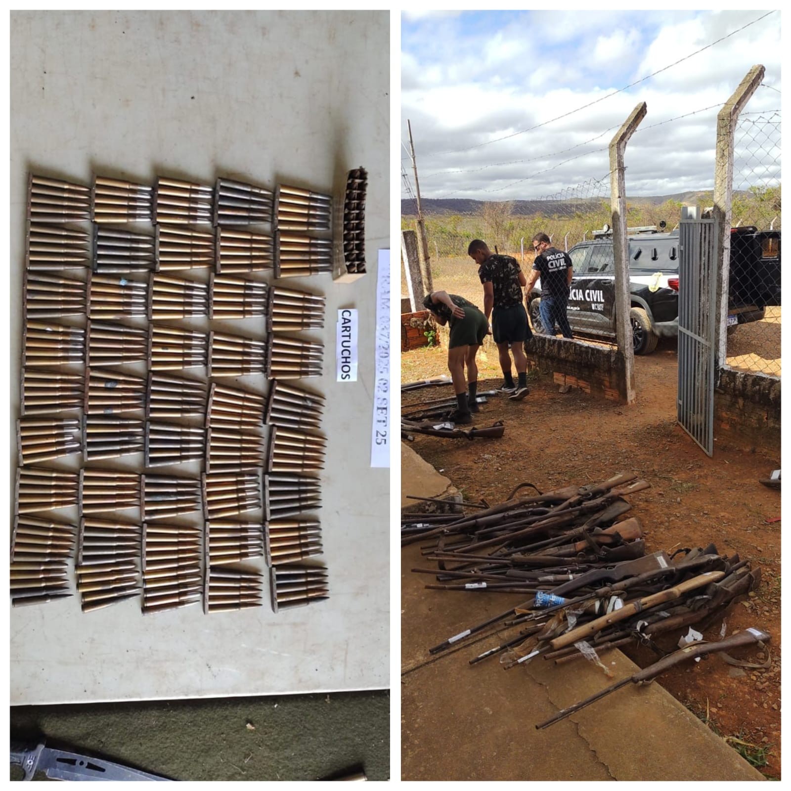 Mais de mil munições e 251 armas apreendidas pela Polícia Civil são destruídas no Norte de MG