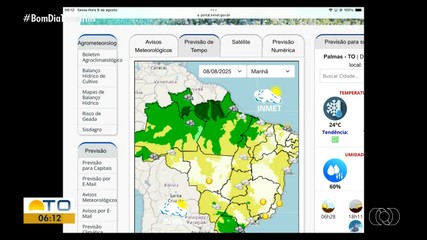 Confira como fica a previsão do tempo nas regiões do Tocantins
