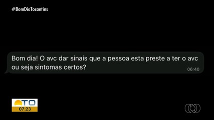 Telespectadores tiram dúvidas sobre AVC no Bom Dia Responde