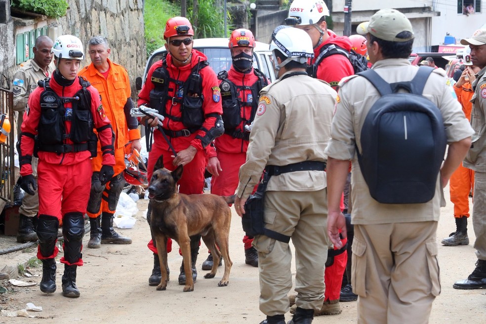 Oss, em Petrópolis do Grupo de Operações de Socorro Tático (Gost). — Foto: Corpo de Bombeiros/ divulgação
