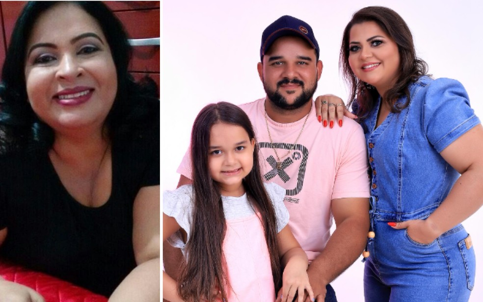 Lucilene Soares de Oliveira, o casal Vinícius Soares dos Santos e Jéssica Maria Pio e a filha Mayara Sophia Soares Pio, que morreram em um acidente, em Goiás — Foto: Reprodução/Redes Sociais