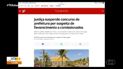 g1 Tocantins: Justiça suspende concurso de prefeitura de Barrolândia