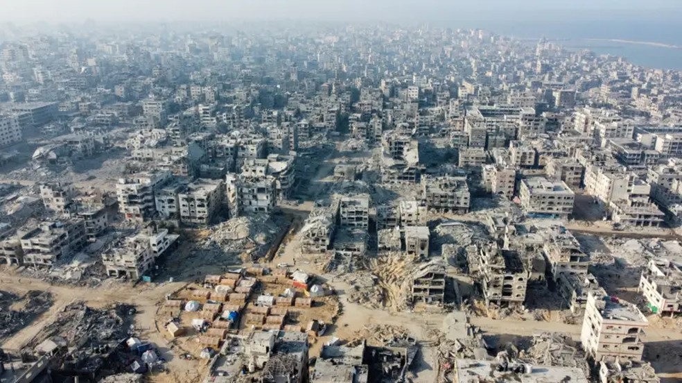 A ONU estima que cerca 80% dos prédios em Gaza foram destruídos ou danificados — Foto: REUTERS